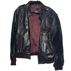Vintage Members Only leather‎ bomber jacket 46 XL